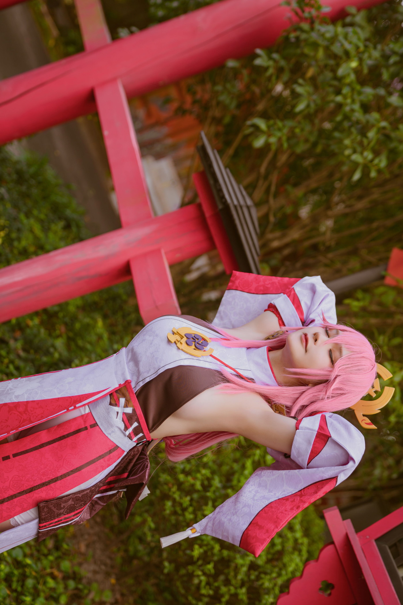 Cosplay 前羽_rr 完美演绎原神八重神子